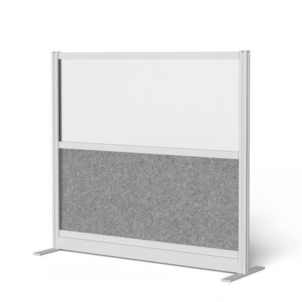 Modular Wall Room Divider System - Silver Frame - 53" x 48" Starter Wall - Wide Paneling