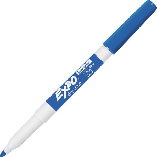 EXPO Low-Odor Dry-erase Markers - Fine Marker Point - Blue - 12 / Dozen