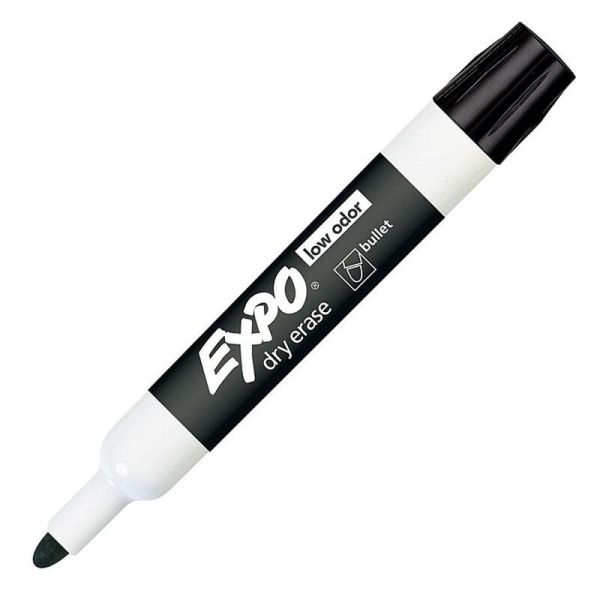 Expo Bold Color Dry-erase Markers - Bullet Marker Point Style - Black - 12 / Dozen