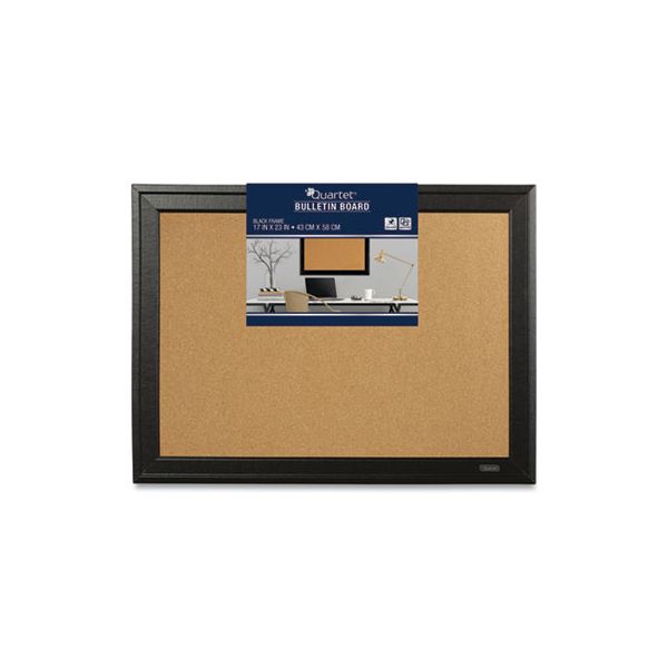 Quartet® Cork Bulletin Board with Black Frame