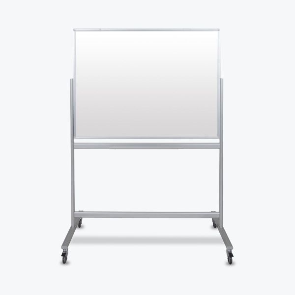 Double-Sided Mobile Magnetic Glass Marker Board 48" x 36"