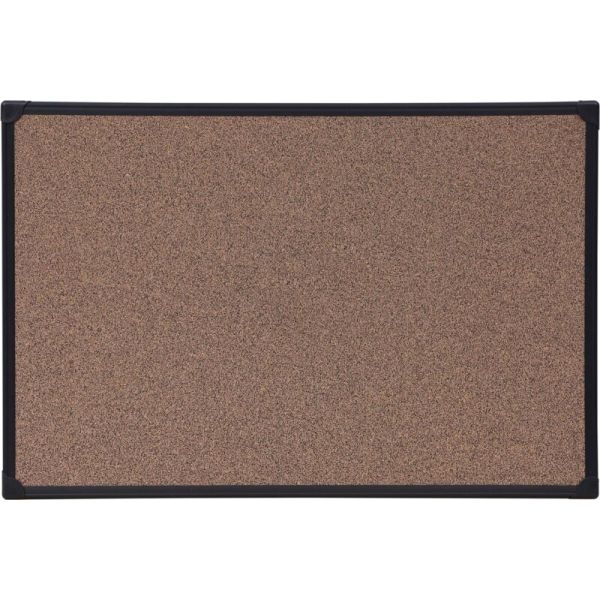 Universal® Tech Cork Board, 48 x 36, Cork, Black Frame 