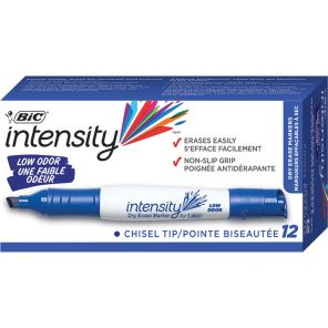 BIC Intensity XL Bullet Low Odor Dry-Erase Markers - Bullet Marker Point Style - Blue - 1 / Dozen