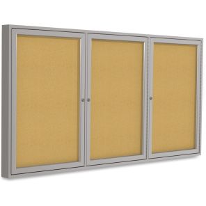 Ghent 3-Door Enclosed Cork Bulletin Board 48