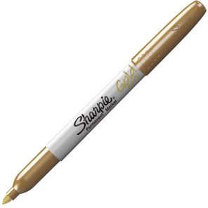 Sharpie Metallic Permanent Markers - Fine Marker Point - Gold Alcohol Based Ink - Each
