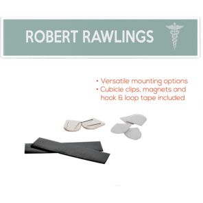 Deflecto® Superior Image Cubicle Nameplate Sign Holder, 8 1/2 x 2 Insert, Clear 