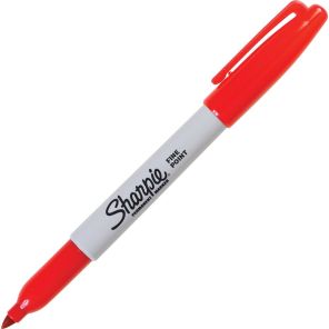 Sharpie Fine Point Permanent Marker - Fine Marker Point - 1 mm Marker Point Size - Red - 12 / Dozen