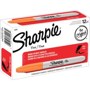 Sharpie Fine Point Permanent Marker - Fine Marker Point - 1 mm Marker Point Size - Orange - Each