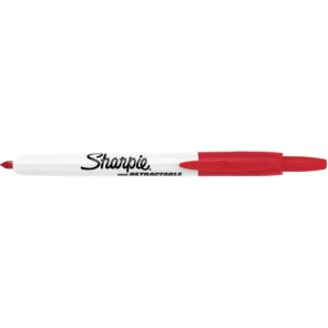 Sharpie Retractable Fine Point Permanent Marker - Fine Marker Point - Retractable - Red - 12 / Dozen