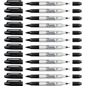 Sharpie Twin Tip Markers - Ultra Fine, Fine Marker PointAlcohol Based Ink - 12 / Box