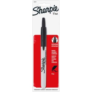 Sharpie Retractable Permanent Markers - Fine Marker Point - Retractable - 6 / Box