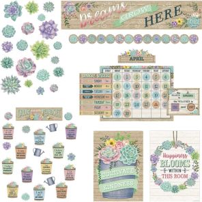 Teacher Created Resources Board Decorative Set - Rustic Bloom - Sturdy, Durable - 1.50