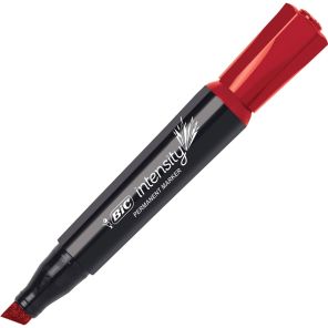 BIC Intensity Chisel Tip Permanent Markers - Chisel Marker Point Style - Assorted - 12 / Dozen