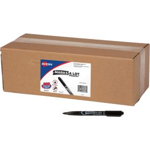 Avery&reg; Marks A Lot Value Pack Pen-Style Permanent Markers - Bullet Marker Point Style - Black - 200 / Pack