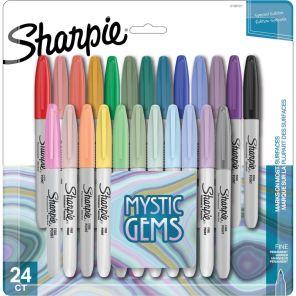 Sharpie Mystic Gems Permanent Markers - Fine Marker Point - Multi - 24 / Pack