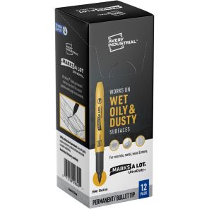 Marks-A-Lot UltraDuty Permanent Markers - 1 mm Marker Point Size - Bullet Marker Point Style - Black - 12 / Carton