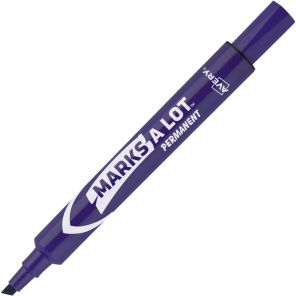 Avery&reg; Large Desk-Style Permanent Markers - 4.7625 mm Marker Point Size - Chisel Marker Point Style - Purple - Purple Plastic Barrel - 12 / Dozen