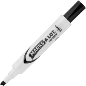 Avery&reg; Desk-Style Dry Erase Markers - Chisel Marker Point Style - Black - 12 / Dozen
