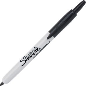 Sharpie Retractable Permanent Marker - Fine Marker Point - Retractable - Black - Each