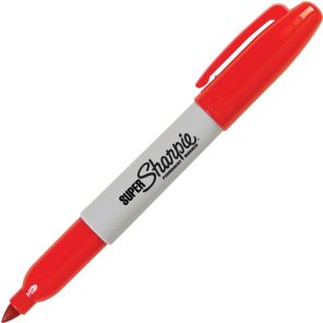 Sharpie Super Bold Fine Point Markers - Bold Marker Point - Red Alcohol Based Ink - Each