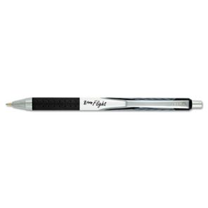 Zebra® Z-Grip Flight Ballpoint Pen, Retractable, Bold 1.2 mm, Black Ink, White Barrel, Dozen 