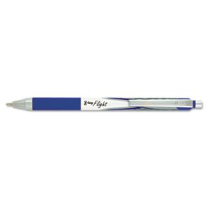 Zebra® Z-Grip Flight Ballpoint Pen, Retractable, Bold 1.2 mm, Blue Ink, White Barrel, Dozen 