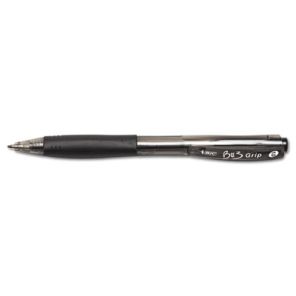 Bic® BU3 Ballpoint Pen, Retractable, Bold 1 mm, Black Ink, Black Barrel, Dozen