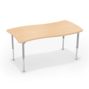 Hierarchy Creator Rectangle Table – Platinum Legs (Fusion Maple + Matching Edge)