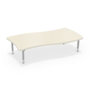 Hierarchy Creator Rectangle Table – Platinum Legs (Youth Height) (Neutral Weft + Matching Edge)