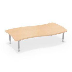 Hierarchy Creator Rectangle Table – Platinum Legs (Youth Height) (Fusion Maple + Matching Edge)