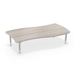 Hierarchy Creator Rectangle Table – Platinum Legs (Youth Height) (Grey Elm + Matching Edge)
