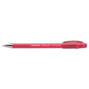 Paper mate® FlexGrip Ultra Ballpoint Pen, Stick, Medium 1 mm, Red Ink, Red Barrel, Dozen 