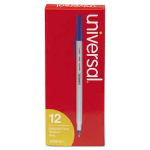 Universal Ballpoint Pen, Stick, Medium 1 mm, Blue Ink, Gray Barrel, Dozen