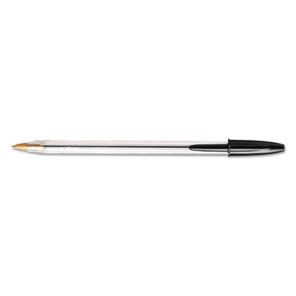 Bic® Cristal Xtra Smooth Ballpoint Pen, Stick, Medium 1 mm, Black Ink, Clear Barrel, Dozen