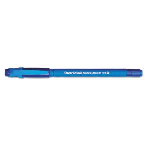 Paper mate® FlexGrip Ultra Ballpoint Pen, Stick, Fine 0.8 mm, Blue Ink, Blue Barrel, Dozen 