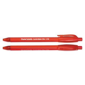 Paper mate® ComfortMate Ultra Ballpoint Pen, Retractable, Medium 1 mm, Red Ink, Red Barrel, Dozen 