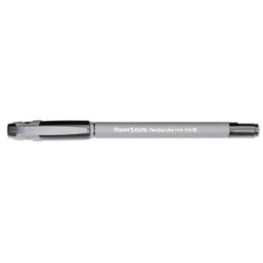 Paper mate® FlexGrip Ultra Ballpoint Pen, Stick, Medium 1 mm, Black Ink, Gray Barrel, Dozen 