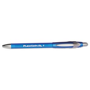 Paper mate® FlexGrip Elite Ballpoint Pen, Retractable, Fine 0.8 mm, Blue Ink, Blue Barrel, Dozen 