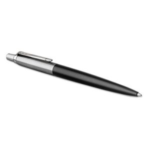 Parker® Jotter Ballpoint Pen, Retractable, Medium 1 mm, Blue Ink, Black/Chrome Barrel 