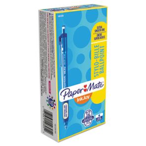 Paper mate® InkJoy 300 RT Ballpoint Pen, Retractable, Medium 1 mm, Blue Ink, Blue Barrel, Dozen 