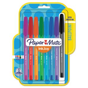 Paper mate® InkJoy 100 Ballpoint Pen, Stick, Medium 1 mm, Eight Assorted Ink and Barrel Colors, 8/Pack