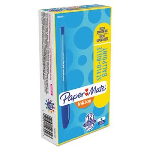 Paper mate® InkJoy 100 Ballpoint Pen, Stick, Medium 1 mm, Blue Ink, Blue Barrel, Dozen 