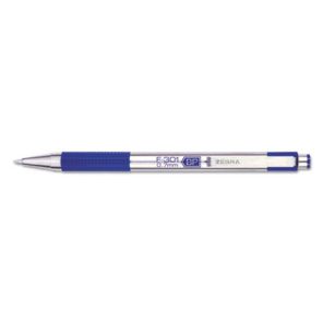 Zebra® F-301 Ballpoint Pen, Retractable, Fine 0.7 mm, Blue Ink, Stainless Steel/Blue Barrel 
