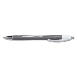Bic® Atlantis Exact Ballpoint Pen, Retractable, Fine 0.7 mm, Black Ink, Black Barrel, Dozen