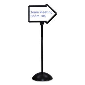 Safco® Double-Sided Arrow Sign, Dry Erase Magnetic Steel, 25 1/2 x 17 3/4, Black Frame 
