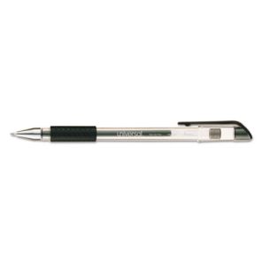 Universal Comfort Grip Gel Pen, Stick, Medium 0.7 mm, Black Ink, Clear Barrel, Dozen