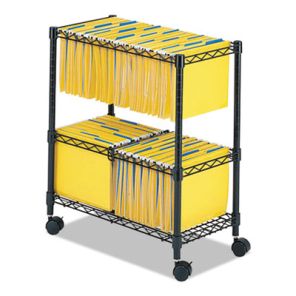 Safco® Two-Tier Rolling File Cart, 25.75w x 14d x 29.75h, Black 