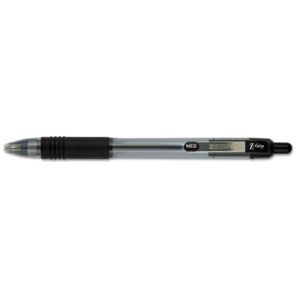 Zebra® Z-Grip Ballpoint Pen, Retractable, Medium 1 mm, Black Ink, Clear Barrel, Dozen 