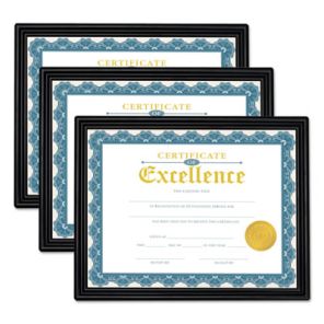 Universal® All Purpose Document Frame, 8 1/2 x 11 Insert, Black, 3/Pack 