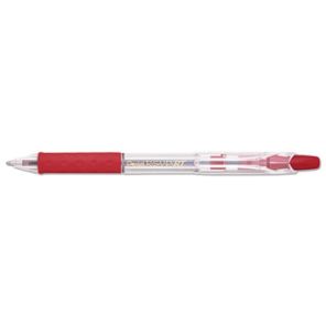 Pentel® R.S.V.P. RT Ballpoint Pen, Retractable, Medium 1 mm, Red Ink, Clear Barrel, Dozen 